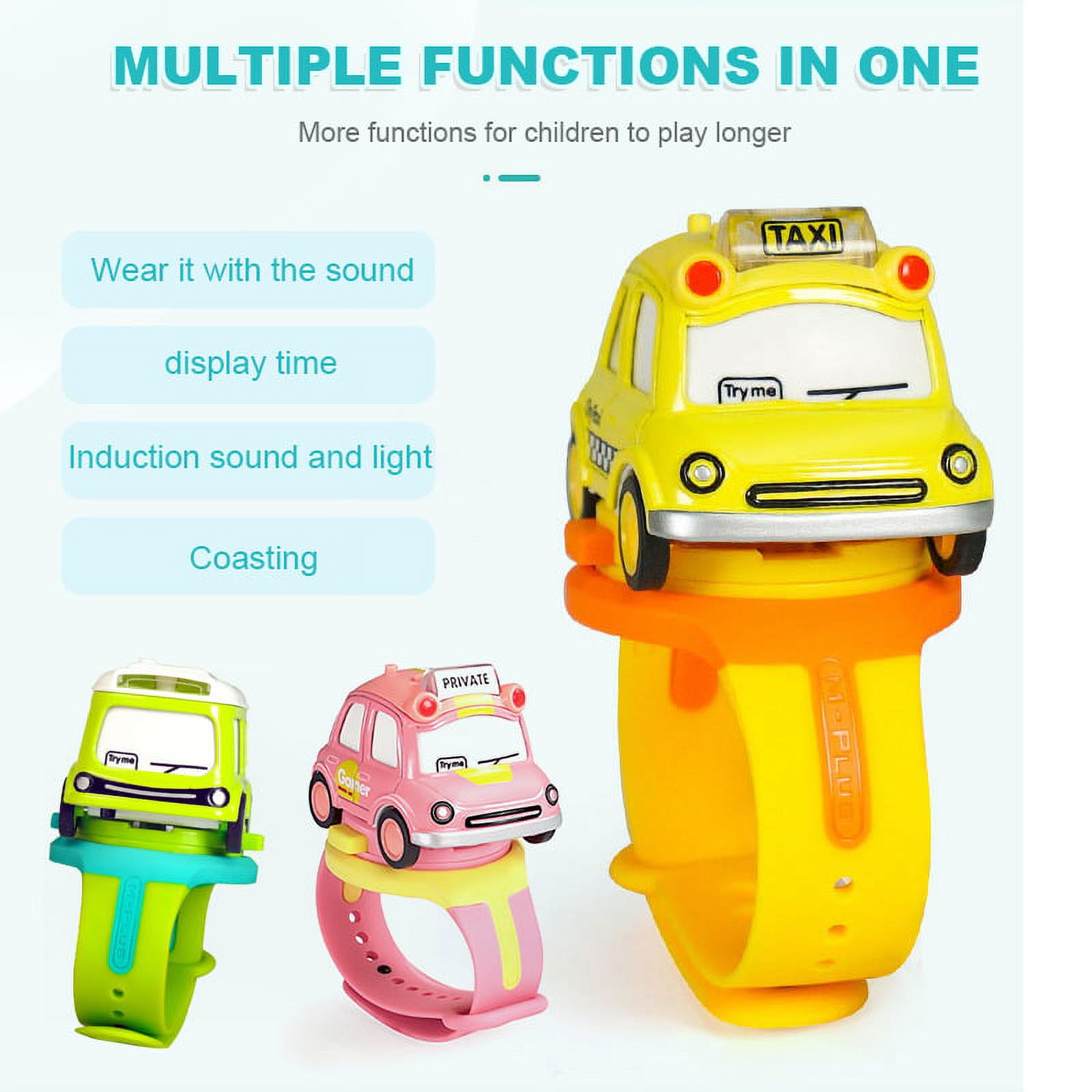 LNKOO 2 in 1 Pull Back car toy Wrist Watch Creative Children Watch Electronic Watch Kid Educational Toys Digital Watches Kids Boy Girl Clock For 3 4 5 6 7 Year Old Boys Girls - image 3 of 6