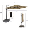 thumbnail image 3 of CozyHom 11 FT Offset Hanging Outdoor Market Patio Umbrella, Cantilever Umbrella With Base, Big Heavy Duty Base Outside Umbrella, Deluxe Patio Umbrella, 4" Thick Aluminum Pole, Sand, 3 of 17