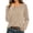 Khaki, variant on Henley Tops for Women Long Sleeve Button Crewneck Casual Loose Fit Soft Jersey Fall Basic Layering Tee