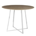 thumbnail image 3 of Cosmo Contemporary/Glam Dining Table in Chrome and Walnut Wood Top by LumiSource, 3 of 7