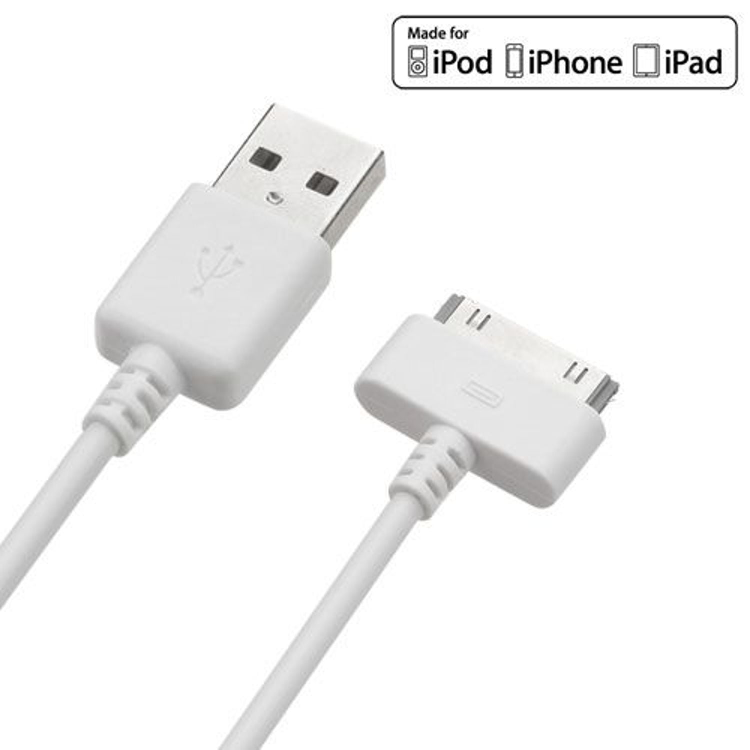  WEDAWN Cable de 30 pines para iPhone 4s, carga USB y  sincronización de cables, cable de datos para iPhone 4/4s, iPhone 3G/3Gs,  iPad 3/2/1, iPod Classic iPod Touch iPod Nano (3.2