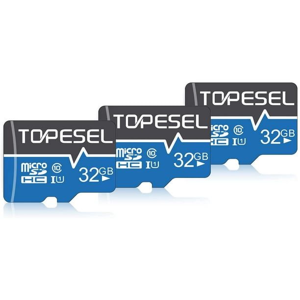 TOPESEL Carte Micro SD 32 Go jusqu'à 85 Mo/s Lot de 3 cartes Micro SDHC  classe 10 Carte mémoire UHS-I Carte TF ultra haute vitesse, 
