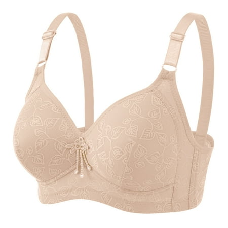 

Wireless Bra Push up Adjustable Bra Breathable Rhinestone Lingerie Underwear