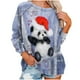 thumbnail image 1 of Sudaderas de Cuello Redondo de Navidad Para Mujer Suéter Con Estampado de Navidad Blusa Suelta Tops Sin Capucha Odeerbi  ODB203034, 1 of 7