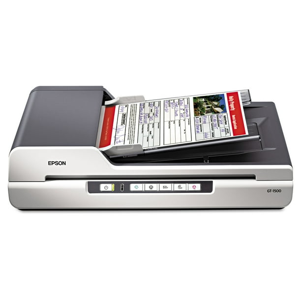 Epson GT1500 Flatbed Color Image Scanner, 600dpi, Manual Paper Feeder