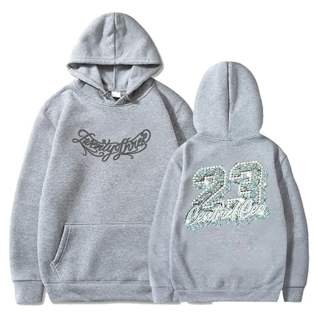 Central Cee Sweat à Capuche 23 Merch Manches Longues Chandails en Molleton Mode Tournée Mondiale 2023, TTTTG, Gris