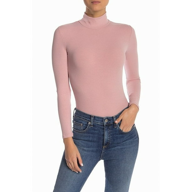 Download Elodie - Blush Womens Ribbed Mock Neck Bodysuit Top $20 XL ...