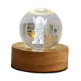 thumbnail image 2 of Lámpara de noche con forma de bola de cristal 3D de 2,4 pulgadas con USB para decoración de escritorio, romántica, con base de madera, para habitación Estilo A, 2 of 8
