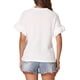 thumbnail image 3 of INSPIRAR CHIC Blusas Casual de Mujer con Cuello Redondo de Punto Waffle y Mangas con Volantes XL Blanca, 3 of 5