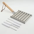 thumbnail image 1 of Fabricant Direct : Hot Dog Compact en Acier Inoxydable avec 4 Brochettes - Outil Portable pour Barbecue Extérieur/intérieur pour une Cuisson Uniforme, Résistant à la Rouille, Sûr pour Jardin, Hayons et Réunions de Famille, 1 of 6