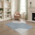thumbnail image 2 of ODIKA 4'x6' Blue White Soft Minimalist Lines Washable Area Rug Modern Abstract Design with Curved Patterns for Dorm Room, Small Living Stain Resistant Low Profile, Easy Care, 2 of 7