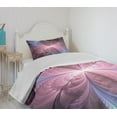 thumbnail image 4 of Ambesonne Trippy Quilted Bedspread Set 2 Pcs, Floral Vortex Design, Twin Size, Cadet Blue Dried Rose, 4 of 6