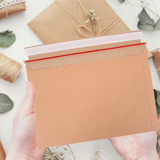 STRANDCHIC Cardboard Mailer 250g Kraft Paper Large Mailing Envelopes 25Pcs 9.82X6.41In