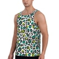 thumbnail image 2 of Cauagu Green Leopard Print Men's Sleeveless Muscle Shirts,Tank Tops Quick Dry Workout Tank Top Gym Muscle Tee Fitness Bodybuilding T Shirt for Men-Small, 2 of 7