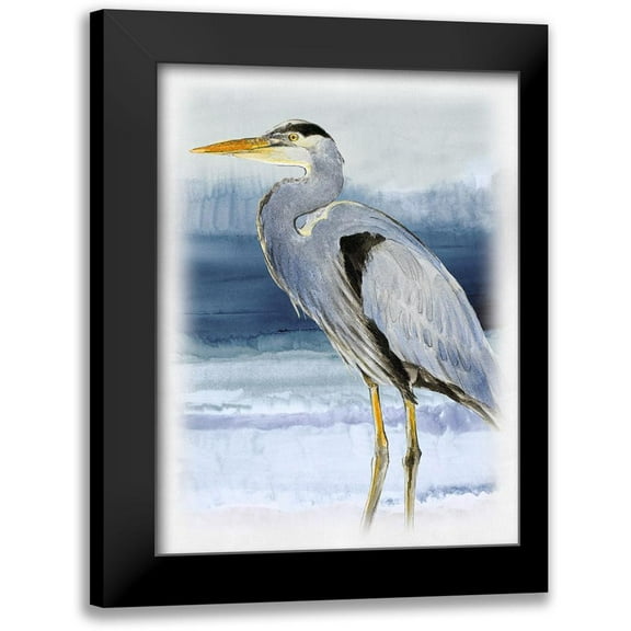 Loreth, Lanie 12x14 Black Modern Framed Museum Art Print Titled - Blue on Blue Heron I