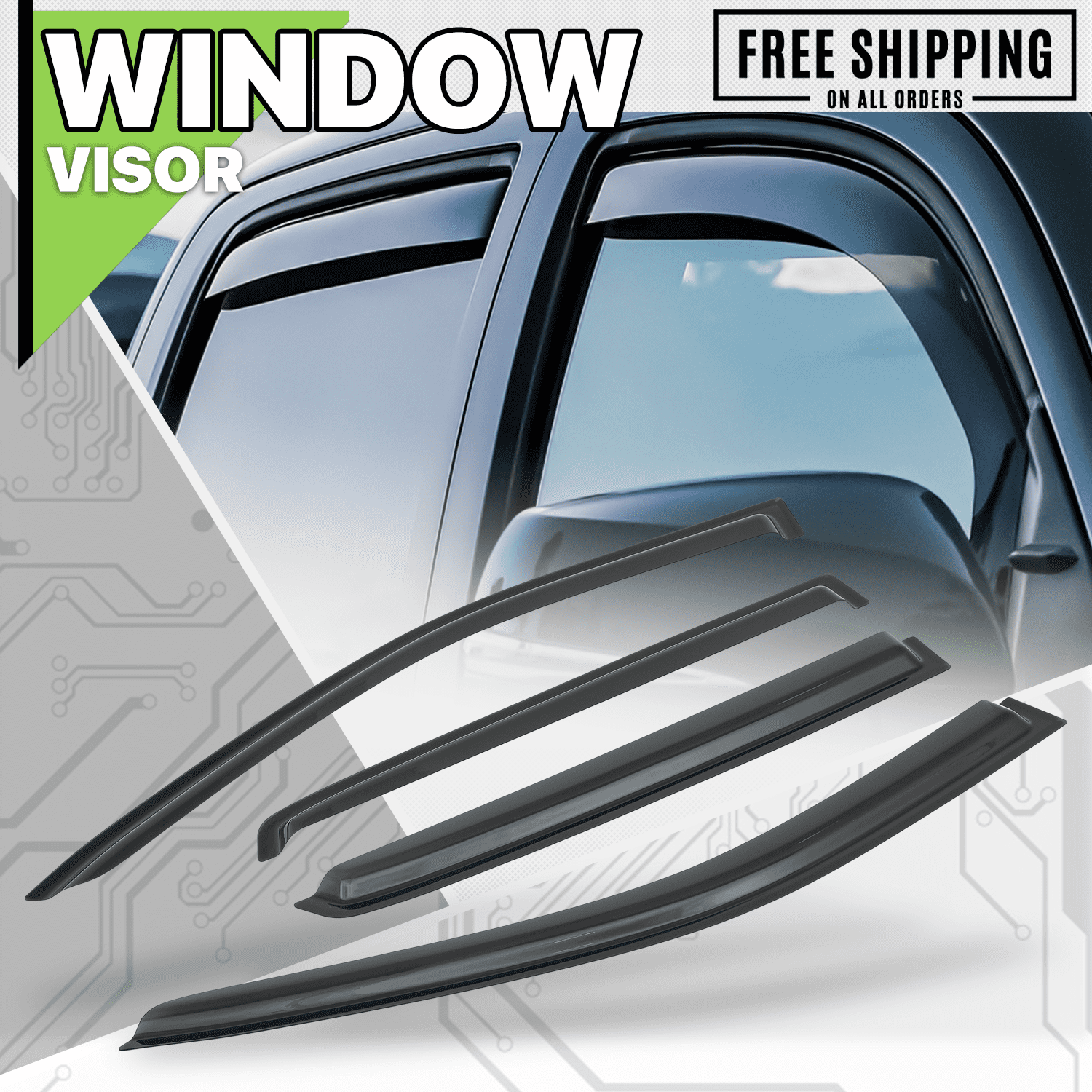 Magshion 4 Pcs Smoke Window Visor Shade Vent Wind Rain Deflector for 2019 2020 2021 2022 2023 Ford Ranger Crew Cab