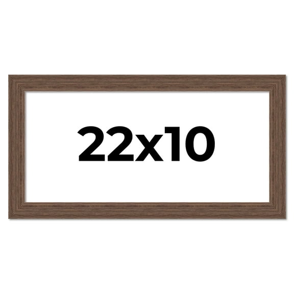 22x10 Frame Brown Distressed Barnwood Picture Frame | Rustic Farmhouse Photo Frame Includes UV
