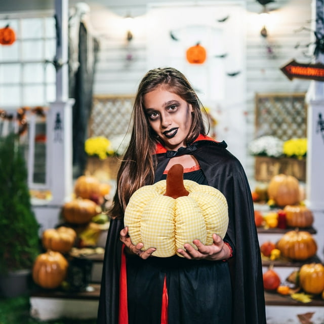 Wzzjkit Oreiller Citrouille Jouet Poupée Citrouille Coussin Marionnette Poupée Cadeau d'Halloween