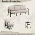 thumbnail image 2 of ASJMR 5 Seat Patio Conversation Set Aluminum Outdoor Sofa Furniture Set with Cushions & Glass Top Table For Backyard Poolside,Sand, 2 of 6