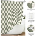 thumbnail image 3 of Net Sage Green Grid Plaid Minimalist Shower Curtain Set 4PCs with Non-Slip Rugs,Toilet Lid Cover and Bath Mat,Bathroom Decoration 71x71 Inch with Hooks, 3 of 6