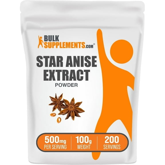 BulkSupplements Star Anise Extract Powder - 500mg per Serving - 100 Grams (3.5 oz) - 200 Servings