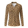 thumbnail image 4 of Jeiento Long Sleeve Women's Golf Shirts, Leopard Print Retro Sports Tops, V Neck Moisture Wicking Quick Dry Sun Protection Top for Court Practice and Outdoor Travel, 4 of 7