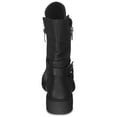 thumbnail image 2 of GC Shoes Womens Black Comfort Slip Resistant Studded Brandy Block Heel Combat Boots 9, 2 of 4
