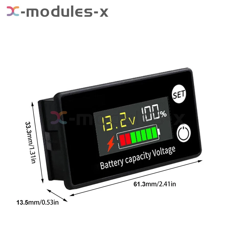 CRESTIN- 2X 6133A Lcd Voltage Meter Dc8V-100 Voltmeter Battery Power Dual Display Us