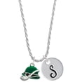 thumbnail image 1 of Delight Jewelry Silvertone Derby Hat with Pipe Silvertone Script Initial Disc - S - Charm Necklace, 20"+3", 1 of 4