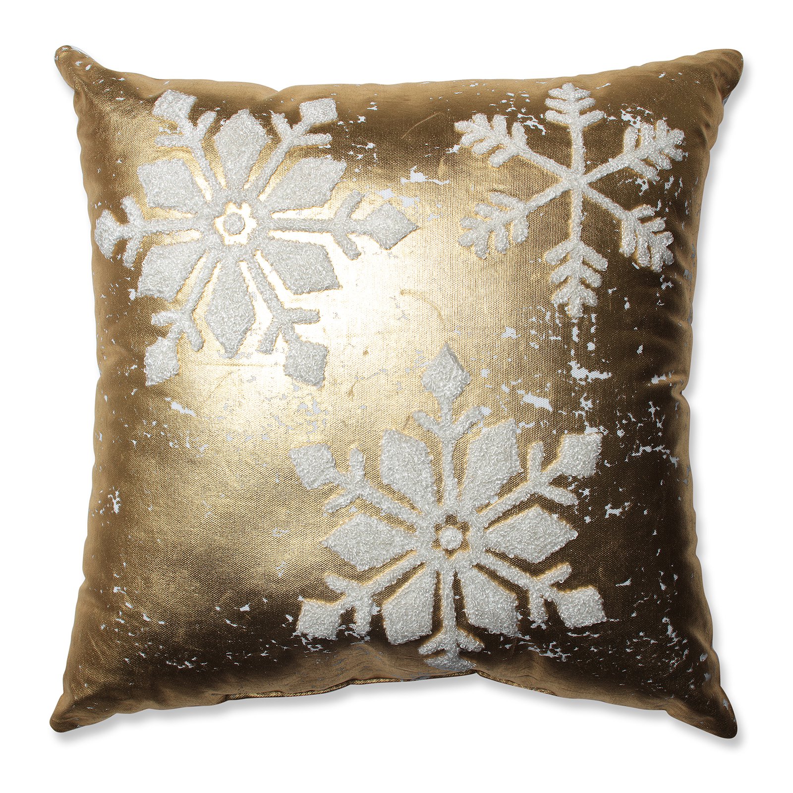 Pillow Perfect Glamour Snowflakes Throw Pillow