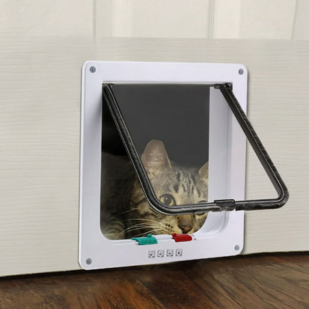 SUPERHOMUSE Large Medium Small Pet Cat Puppy Dog Door Flap Locking Lockable Safe (Best Microchip Cat Flap Uk)