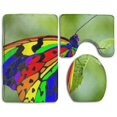 thumbnail image 1 of CHAPLLE Colorful Rainbow Butterfly 3 Piece Bathroom Rugs Set Bath Rug Contour Mat and Toilet Lid Cover, 1 of 2