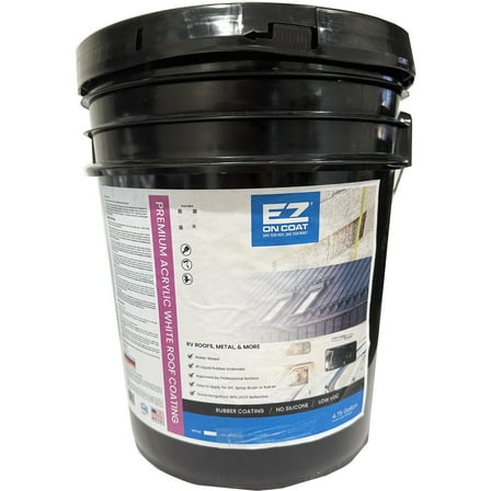 EZ On Coat 7899315 Premium White Acrylic Roof Coating 4.75 gallon