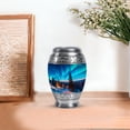 thumbnail image 7 of JAGASY Northern Lights Mini Urn for Ashes Adult Male, Blue Keepsake Small Urns for Human Ashes, Snowy Mountain Decorative Urns for Friends, Starry Sky Cremation Urn for Boy & Girl, (3 Inch), 7 of 7