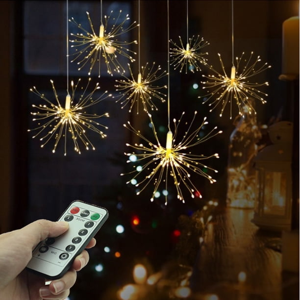 (180 uds) luces decorativas de fuegos artificiales Control remoto caja de batería alambre de cobre explosión LED fuegos artificiales luz IP55 impermeable