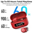 thumbnail image 5 of TOZO NC9 Hybrid Active Noise Cancelling Wireless Earbuds, 6 Mics ENC Clear Call, 60H Play, IPX8 Waterproof, Stereo Bass, APP-32EQ, LED Display, Red, 5 of 10