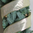 thumbnail image 2 of Northlight Pack of 12 Gold Diagonal Striped Christmas Wired Craft Ribbon 2.5" x 120 Yards, 2 of 3