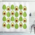 thumbnail image 1 of Avocado Shower Curtain, Fruit Summer Healthy and Organic Food Themed Colorful Design, Fabric Bathroom Set with Hooks, 69W X 84L Inches Extra Long, Pale Green Brown Pale Yellow, by Ambesonne, 1 of 3