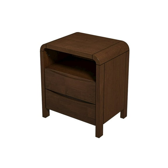 Ashcroft Furniture Lionel Mid Century Modern Solid Wood Nightstand 2-Drawer