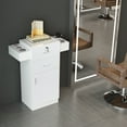 thumbnail image 3 of Ktaxon Beauty Salon Cabinet Storage Cart Hair Dryer Holder Locking Drawer Styling White, 3 of 9