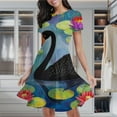 thumbnail image 2 of Black Swan Lotus Pond Women's Classic Swing Skater Dress Casual Work Party Cocktail Dresses, 2 of 6