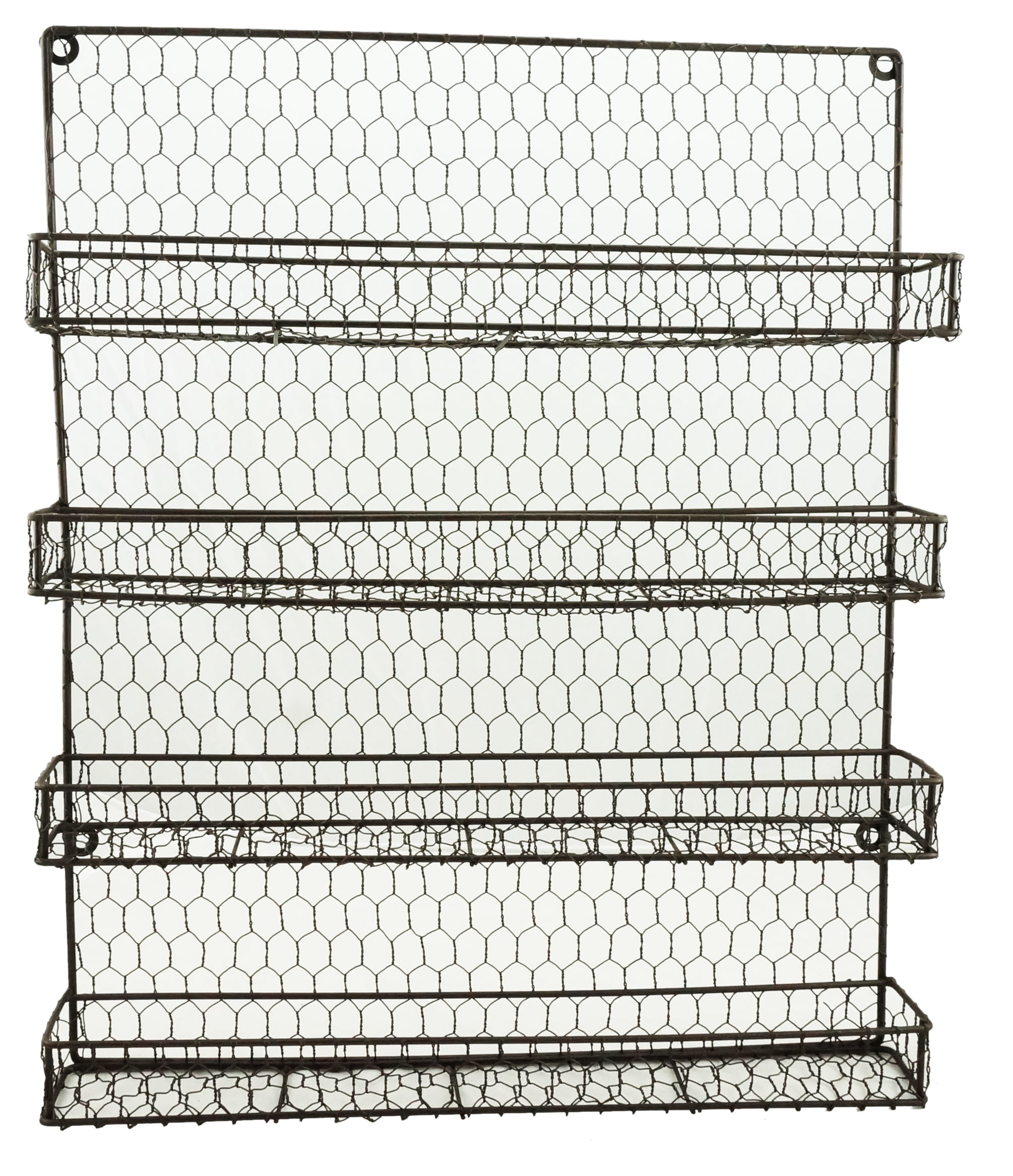 Metal Spice Rack Kitchen Wall Mount 4 Tier Metal Wire Spices