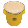 thumbnail image 3 of 20 Gallon Plastic Drum with Lid, Metal Lever-Lock, 20.4"x20.9", Salvage Drum Made of Durable, Lightweight HDPE, Withstands Weather and Chemicals, Made in USA, Yellow, 1654, 3 of 6