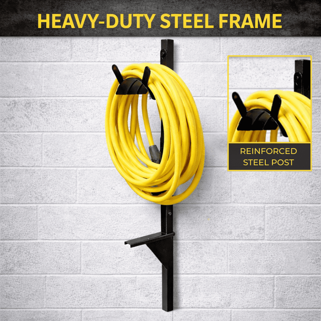 Garden Hose Holder - Upgraded Water Hose Hanger Holds 125ft, Heavy Duty Freestanding Garden Hose Reel Hanger for Outside Yard & Lawn (Standard)