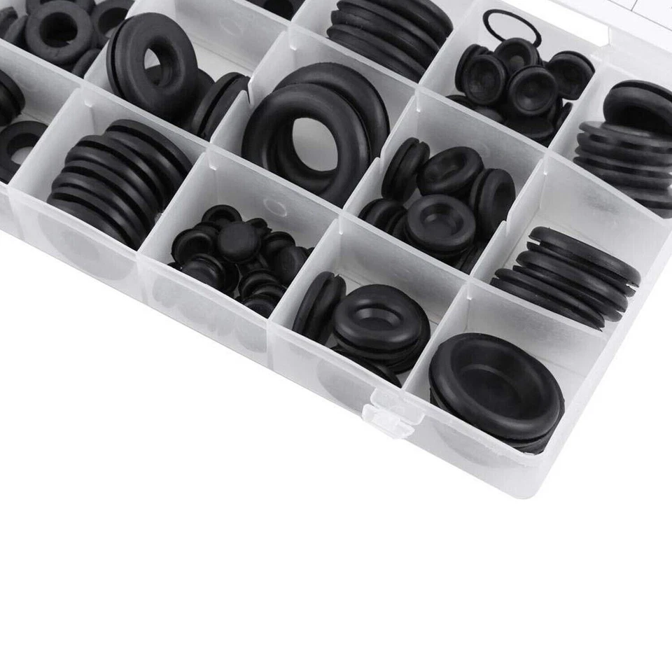 CIRCLE- 180Pcs Rubber Grommet Assortment Kit Set Firewall Hole Electrical Wiring Gasket