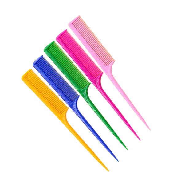 Beaupretty 5pcs Wide Tooth Hair Comb for Scalp Stimulation with Long Handle in Assorted Color for Home Use