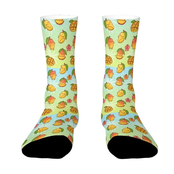 Cute Mango Funny Novelty Crew Socks for Women Men Sports