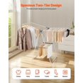 thumbnail image 2 of Clothes Drying Rack, 2-Tier Foldable Laundry Dryer Rack with Sock Clips & 21 Drying Rods, Metal Height Adjustable, 2 of 5