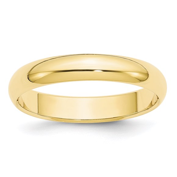 10k Yellow Gold 4mm Half Round Wedding Ring Band Size 10 Classic