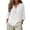 White, variant on Womens Casual V Neck Blouse 3/4 Sleeves Summer Tops Loose Fit Linen Shirts Beach Vacation Clothes by Gbobgt Black L